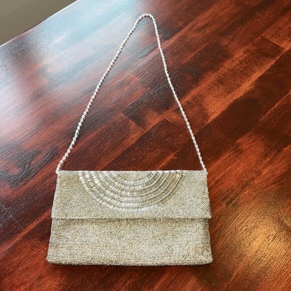 Handbags - Moyna Fold Over Beaded Evening Bag